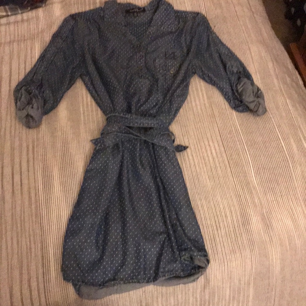 Jeans style polkadot dress